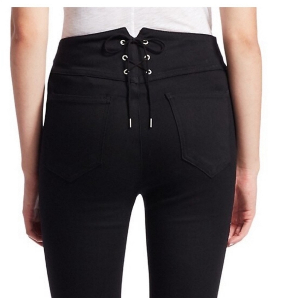 Rag & Bone Penton Skinny High Waist Snap Front Black Jeans Size 29 - Picture 3 of 15